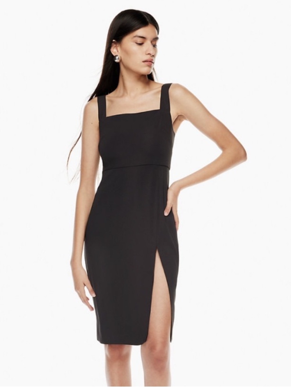 Aritzia Babaton 90's slit dress black size 2